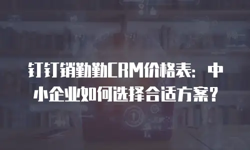 钉钉销勤勤CRM价格表：中小企业如何选择合适方案？