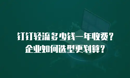 钉钉轻流多少钱一年收费？企业如何选型更划算？