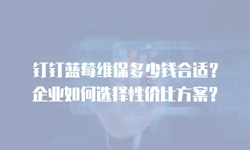 钉钉蓝莓维保多少钱合适？企业如何选择性价比方案？