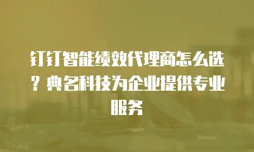 钉钉智能绩效代理商怎么选？典名科技为企业提供专业服务