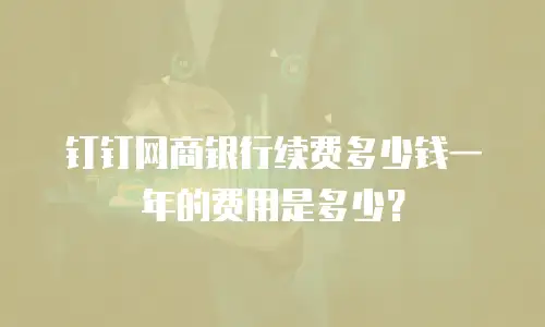 钉钉网商银行续费多少钱一年的费用是多少？