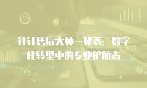 钉钉售后大师一览表：数字化转型中的专业护航者