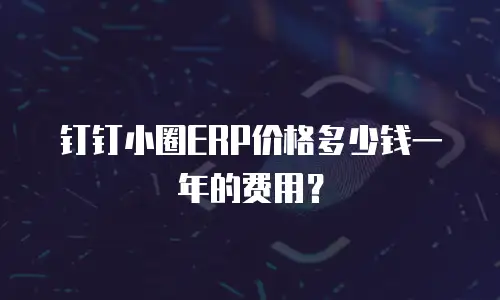 钉钉小圈ERP价格多少钱一年的费用？