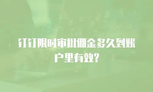 钉钉限时审批佣金多久到账户里有效？