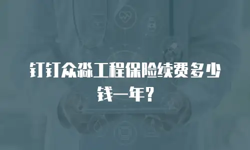 钉钉众淼工程保险续费多少钱一年？