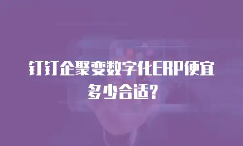 钉钉企聚变数字化ERP便宜多少合适？