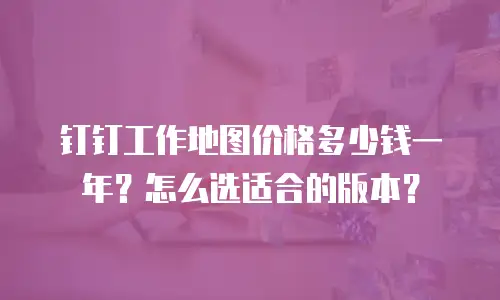 钉钉工作地图价格多少钱一年？怎么选适合的版本？