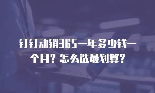 钉钉动销365一年多少钱一个月？怎么选最划算？