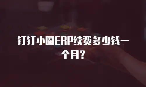 钉钉小圈ERP续费多少钱一个月？