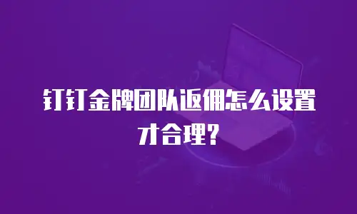 钉钉金牌团队返佣怎么设置才合理？