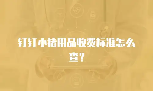 钉钉小猪用品收费标准怎么查？