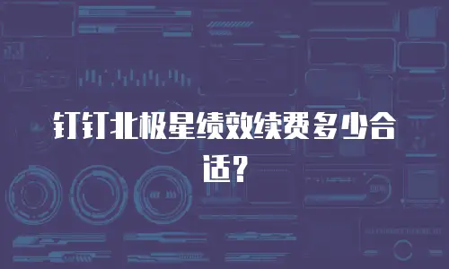 钉钉北极星绩效续费多少合适？