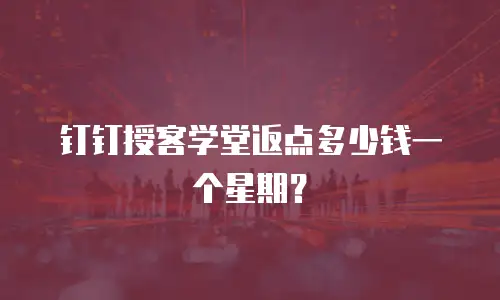 钉钉授客学堂返点多少钱一个星期？