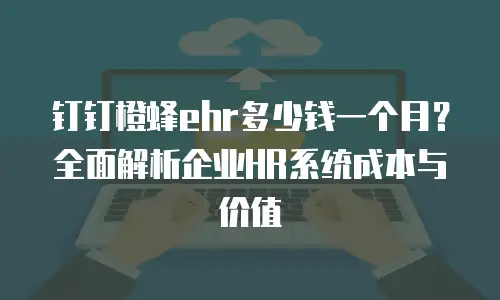 钉钉橙蜂ehr多少钱一个月？全面解析企业HR系统成本与价值