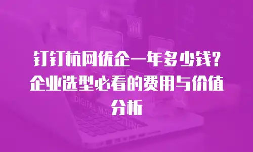 钉钉杭网优企一年多少钱？企业选型必看的费用与价值分析