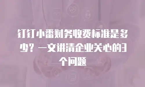 钉钉小番财务收费标准是多少？一文讲清企业关心的3个问题