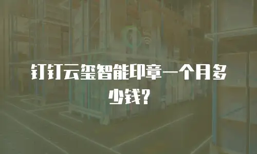 钉钉云玺智能印章一个月多少钱？