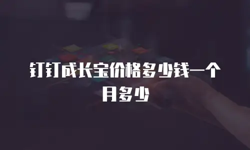 钉钉成长宝价格多少钱一个月多少