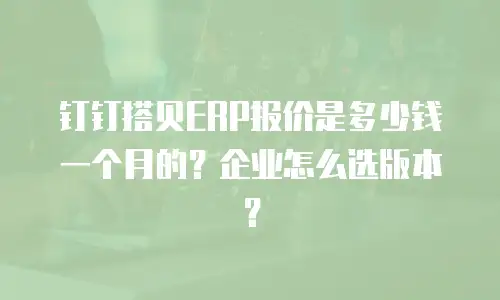 钉钉搭贝ERP报价是多少钱一个月的？企业怎么选版本？