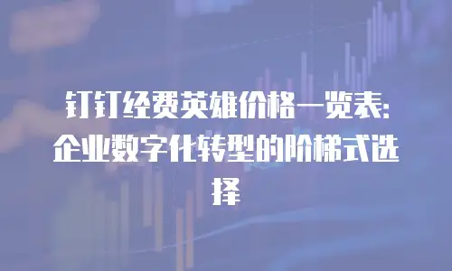 钉钉经费英雄价格一览表：企业数字化转型的阶梯式选择