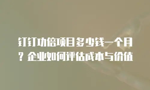 钉钉功倍项目多少钱一个月？企业如何评估成本与价值