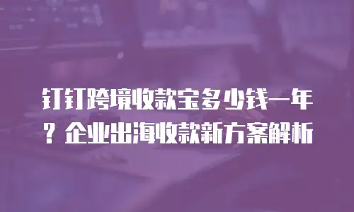 钉钉跨境收款宝多少钱一年？企业出海收款新方案解析