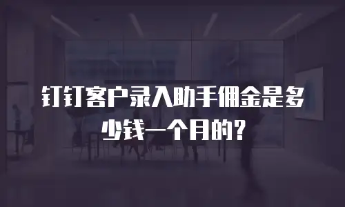 钉钉客户录入助手佣金是多少钱一个月的？