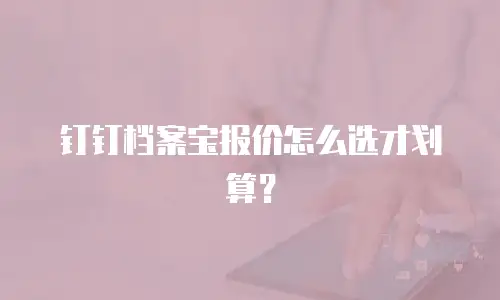 钉钉档案宝报价怎么选才划算？