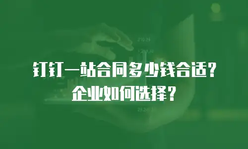 钉钉一站合同多少钱合适？企业如何选择？