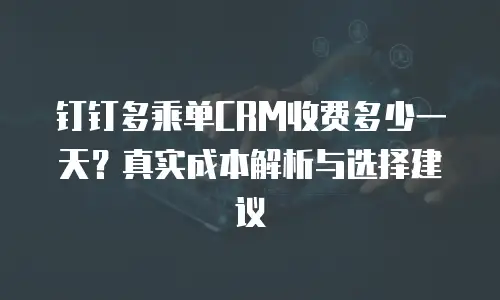 钉钉多乘单CRM收费多少一天？真实成本解析与选择建议