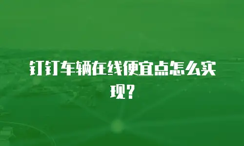 钉钉车辆在线便宜点怎么实现？