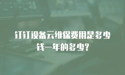钉钉设备云维保费用是多少钱一年的多少？