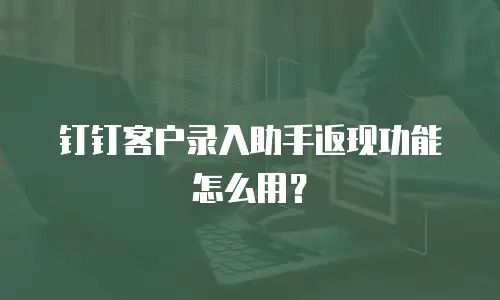 钉钉客户录入助手返现功能怎么用？