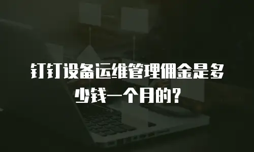 钉钉设备运维管理佣金是多少钱一个月的？