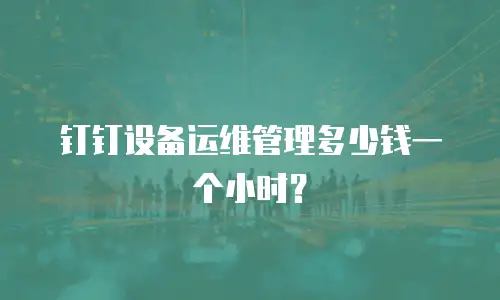 钉钉设备运维管理多少钱一个小时？
