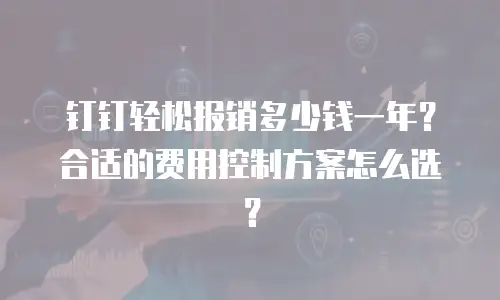 钉钉轻松报销多少钱一年？合适的费用控制方案怎么选？