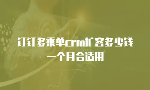 钉钉多乘单crm扩容多少钱一个月合适用