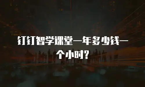 钉钉智学课堂一年多少钱一个小时？
