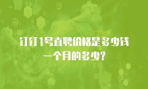 钉钉1号直聘价格是多少钱一个月的多少？