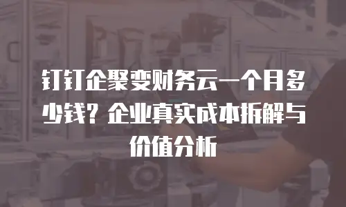 钉钉企聚变财务云一个月多少钱？企业真实成本拆解与价值分析