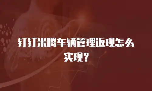 钉钉米腾车辆管理返现怎么实现？
