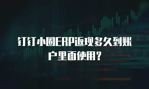 钉钉小圈ERP返现多久到账户里面使用？