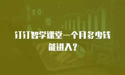 钉钉智学课堂一个月多少钱能进入？