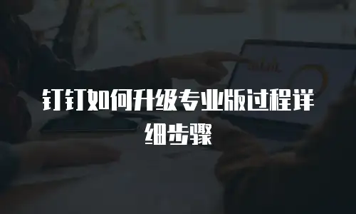 钉钉如何升级专业版过程详细步骤