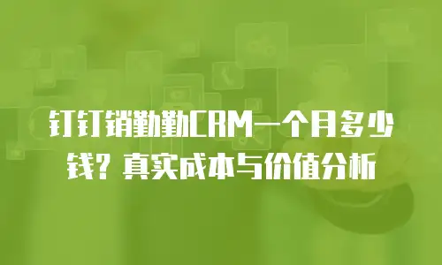 钉钉销勤勤CRM一个月多少钱？真实成本与价值分析