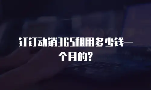 钉钉动销365租用多少钱一个月的？