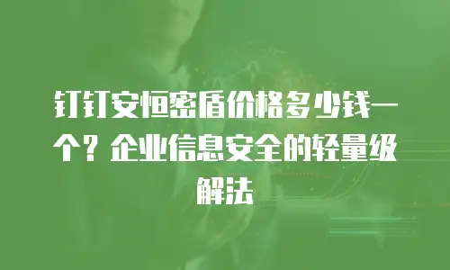 钉钉安恒密盾价格多少钱一个？企业信息安全的轻量级解法