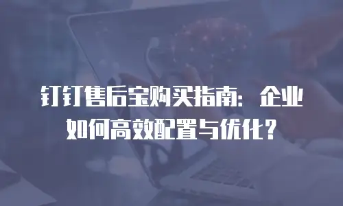 钉钉售后宝购买指南：企业如何高效配置与优化？