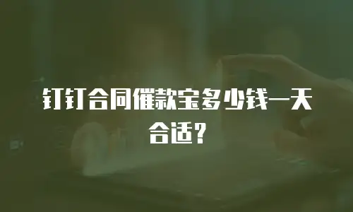 钉钉合同催款宝多少钱一天合适？