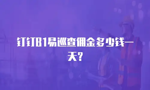 钉钉B1易巡查佣金多少钱一天？